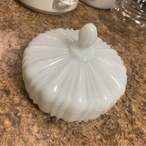 Anchor Hocking White Milk Glass Lidded Dish